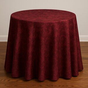 Burgundy Damask Round Tablecloth – 70"